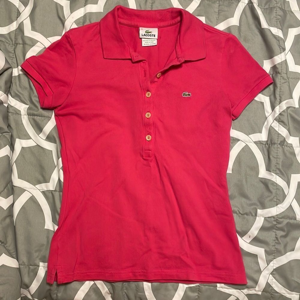 Pink Lacoste Polo